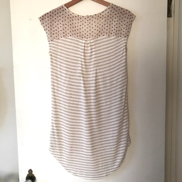 Anthro Little Yellow Button Daystripe Tee, Size XS - Picture 8 of 13